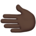 🫲🏿 leftwards hand: dark skin tone display on Apple